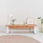 1200 원목 좌식 서랍테이블 사이드 좁은책상 보조책상 탁자 거실테이블 보조선반 : 씨엠리치