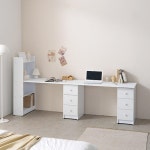 2400 초등 어린이 자매 2인용 책장 책상세트 공부방 서재가구 컴퓨터용책상 : 씨엠리치