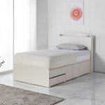 라운드헤드 2단 서랍 수납 LED 침대프레임 SS 받침 1인용침대 편안한 1인침대 : 씨엠리치