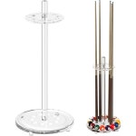 Summerflos 아크릴 풀 스틱 홀더 프리스탠딩 10 큐 홀드 16 볼 클리어 큐랙 당구장 휴대용 : 자온 프렌즈샵