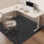 하드우드 바닥용 사무용 의자 매트 63 x55 초대형 책상 게임용 미끄럼 방지 코듀로이 표면 바닥 L 컴퓨터 밑 로우파일 러그 하드 : 자온 프렌즈샵