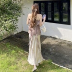 3Col 수입 루이스 뷔스티에 실크 프릴 슬리브리스 슬립 나시 탑 블라우스 : 리앤무드