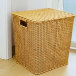 라탄패턴 수납바구니 덮개형 사각 빨대 보관함 대형 : 구매일번지