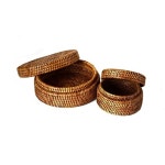 미얀마 천연 라탄 라운드 박스 M NO.BK102 : 어반에센셜스