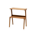 HDH33A 600x740 고무나무 2단 다용도 수납 선반장 : 히트가구