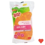 주방정리소품 도트 수세미 2P 스크래치 흠집방지 : samONEmart