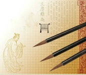 3 개 족제비 털 작은 일반 스크립트 브러시 Huzhou 그림 가는 선 서예 쓰기 : 몽땅몽땅몽땅