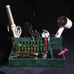 미용 도구 보관함 가위 정리대 헤어 디자이너 수납함 블랙 : 수니버스