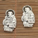SAN PIO 아버지 참 쥬얼리 제작 용품 다크 실버 톤 25x14mm H3920 10 개 : 레아도르