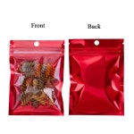 투명 한 전면 지퍼 구멍 호 일 가방 소매 100pcs 레드 Reclosable : 록벨