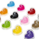 여러 빛깔의 가지 하트 모양 잉크 패드 고무 우표 종이 목재 50 개 : 바메나Parmenas