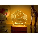 Handmade 피트니스 트레이너 나이트 라이트 스포츠맨을 위한 오리지널 선물 개인화된 네임 램프 맞춤형 침대 옆 테이블 아크릴 Q1029137... 