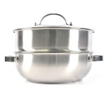 가스렌지 인덕선겸용 2단 스텐 찜기 양수 24cm 쌂기 만두 찜채반 : 초코 잡화점