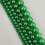 비즈톡 [J1-210-07]원석라운드 12mm 신백옥착색(초록그린) ,반줄 : 비즈톡 스토어