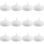 12 Pack Floating Candles 2” 6 Hour White Unscented Dripless Wax Discs for centerpieces Cylinder  2IN : 베르46