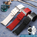 해밀턴 스트랩 호환 시계줄 교체용 실리콘 시계 맨 인 블랙 H2465 H2461 고무 : 이안프렌즈