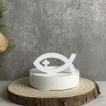 물고기 모양 실리콘 몰드, DIY 수제 십자가 석고 캔들 홀더, 가정 장식, 주조 석고 몰드 송진, 물고기 몰드 : 여호람디지