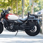 450CLC 오토바이 범퍼 안티 폴바 접이식 등받이 가죽 사이드백 캔버스 가방 : 마미꼬미몰