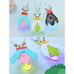 종이 도안 채색 야광구슬 LED 반딧불이 목걸이 만들기 5인 : 어린이diy키트만들기샵