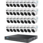 REOLINK 4K 카메라 시스템사람/차량/반려동물 감지 1X Reolink 36ch 네트워크 비디오 레코더 3 HDD Bay 없음 번들 32X RLC-820A... 
