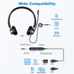 PC 3.5mm 비즈니스 헤드폰 용 마이크 음소거가있는 새로운 꿀벌 USB 헤드셋 콜센터 용 회전식 마이크 소음 제거 : 예뻐라최고