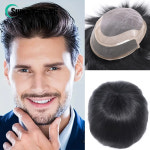 남자붙임머리 노팁붙임머리 남자앞머리가발 앞머리붙임머리 Fine Mono PU Toupee 남성용 가발 프렌치 레이스 인모 교체 시스템 유닛... 