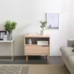 모던한 디자인의 2단 오픈 거실장 - 빈티지 스타일 : 서울유통상점