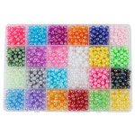 진주비즈 DIY 주얼리 귀걸이 공예용 구멍 비즈 바느질 의류 재료 6mm AB 컬러 플라스틱 구슬 G0727 : 도하인터내셔널bb