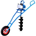 구굴기 땅파는기계 땅파기 드릴 항타기 굴착기 농업용 텃밭 나무심기 터널링 파이프 말뚝 굴삭기 193833 1. 2행정 399cc+10cm 드릴+카트... 