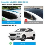 캐리어 유일가로바 지붕 알루미늄 합금 사이드 바 크로스 레일 랙 수하물 MG HS 5 DR SUV DEC 2019 - 2022 플러시 레일용 2 개 : 엠글로벌3