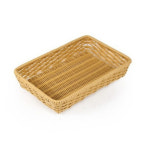 PP 프라스틱 라탄 패턴 사각 납작 빵 바구니 41cm 매장 진열 디피 소품 : 다온FnL