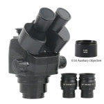 동시 초점 스테레오 삼안 현미경 헤드 초광각 접안 렌즈 0.5X-55X 줌 0.5x 2.0x 보조 대물 10X23MM : 산업--부품