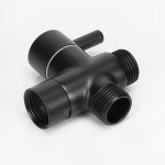 샤워헤드 욕실 액세서리용 황동 전환기 밸브, T-어댑터 변환기, 단색 금속 손잡이가 있는 검정색, G1, 2in, 3 방향 : 시드기야호프