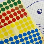 8mm 동그란 스티커 15장 색깔 동그라미 칭찬 스티커 설문조사 투표 : kallegory