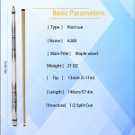 당구 큐대 Carom 당구와 미국식 당구를 위한 고품질 단풍나무 클럽 - 정교한 공예 디자인 탁월한 품질 감촉 : 맹맹