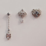 (바교체 무료) 하트 크라운 스타 롱 체인 드롭 피어싱 4type 러블리 럭셔리 노블 : 누이노아