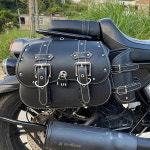 바이크 오토바이 사이드 가방 방수 사이드백 유니버설 레트로 블랙 다크 브라운 새들백 대용량 백 보관 도구 할리 : 심바상