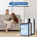 스마트 공기 청정기와 호환되는 HSP001 교체 필터 2개 세트, 미세 사전 필터 4단계 여과, H13 True HEPA 활성탄 필터, 콜드 촉매 : 다-이지