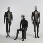 남자 전신 마네킹 소품 블랙 입체 남녀 탈부착 업소 실버 얼굴 곧은 손발 : 오케이후