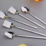 커트러리 주방용품 요거트 디자인 티타늄 디저트 홈카페 포크 스푼 감성 수저 롱 18cm : 로드포켓