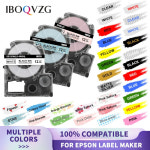 IBOQVZG SS12KW LK-4WBN SS9KW 라벨 테이프 호환 엡손 LW-300 LW-400 LW-600P 프린터 블랙 온 화이트 메이커 : 산업용-