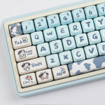 그라디언트 암소 키캡 귀여운 목장 MOA 높이 PBT 열 승화 68 75 98/104 기계식 키보드 선물 : 와니Company