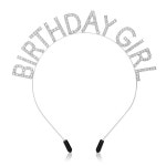 WLLHYF 생일 크라운 걸 머리띠 블링 라인스톤 헤어 밴드 프린세스 티아라 여성 소녀 파티 발렌타인데이 축제 장식용 축하 액세서리 Silvery... 