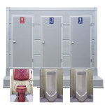 엘리트산업 간이화장실 포세식 이동식 박스형 양변기1개 소변기2개 EAB-3 농막 야외용 : HIT상사