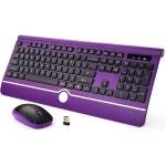 있는 KOPJIPPOM 보라색 키보드 및 마우스, Windows 컴퓨터 데스크톱, 노트북, PC용 2.4G 사일런트 무선 풀사이즈 키보드 마 : 청담스타일1호