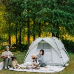 원터치 텐트 쉘터 그늘막 자동 팝업 여름 비치 방수 대형 3-4인용 사각 피크닉 캠핑 : 클로이하우스