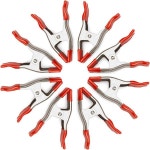 WORKPRO 8팩 목공용 스프링 클램프 619/64인치 대형 강철 세트 2인치 턱 개방 니켈 도금 배경 스탠드용 헤비 듀티 클립 머슬린 종이 사진... 