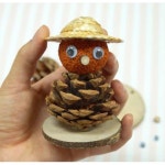 귀여운 솔방울 허수아비 만들기 5인세트 유치원 요양원미술 인지 : 초코 잡화점