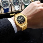 기계식시계 방수 발광 남성용 최고 AQUANAUT 스포츠 스테인리스 브랜드 럭셔리 쿼츠 NIBOSI 스틸 : 뽀대해직대