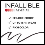 LOreal Infallible Never Fail Eyeliner Carbon Black 591 0.008 oz : 에스와이셋